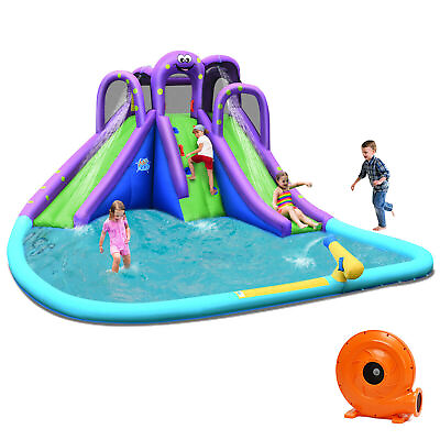 #ad Inflatable Water Park Octopus Bounce House Dual Slide Climbing Wall W Blower $395.49