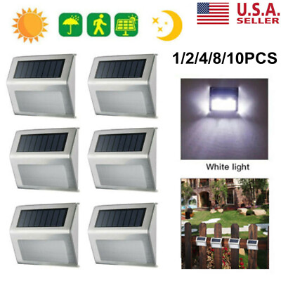 #ad Outdoor Solar LED Deck Lights Garden Path Patio Pathway Stairs Step Fence Lamp $54.14