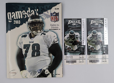 #ad Philadelphia Eagles VS. Patriots 9 14 2003 NFL Gameday Publication w 2 Tickets $27.81