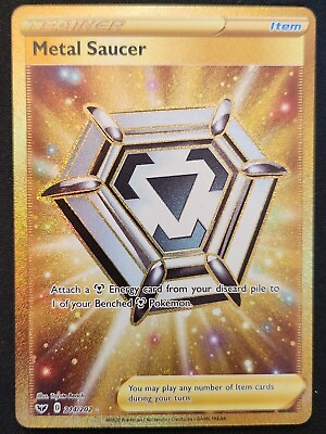#ad Metal Saucer 214 202 Sword amp; Shield Base Gold Secret Rare Holo Pokémon 2020 NM $6.49