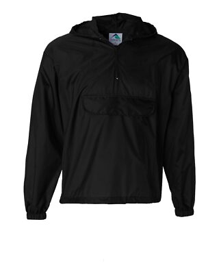#ad Augusta Sportswear Packable Half Zip Pullover Jacket 3130 S 3XL Hooded Rain Coat $25.33