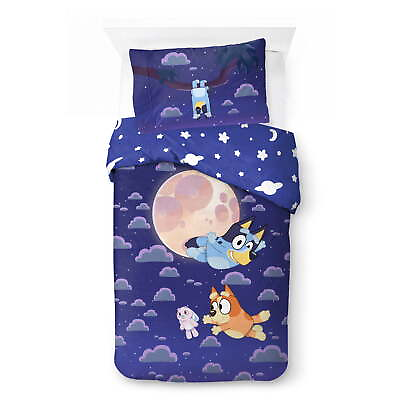 #ad Bluey Kids Comforter and Sham 2 Piece Set Twin Full Reversible Blue $26.69