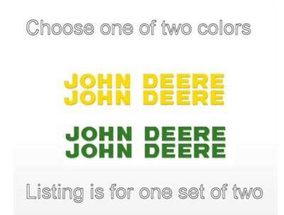 #ad John Deere Lettering Premium Vinyl Decal Sticker 2 Pack $14.39