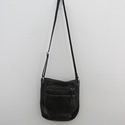 #ad THE SAK Laurel Black Pebble Leather Crossbody Bag Zip Top $26.99