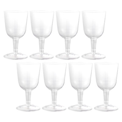#ad 8 Plastic Cups Wedding Flutes Dessert Glasses Whiskey Beer Multi use QL $11.35