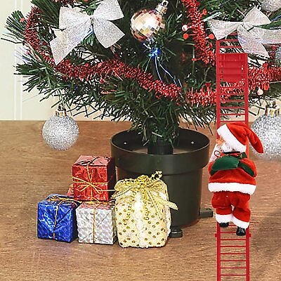 #ad Christmas Electric Santa Claus Climbing Ladder Doll Music Xmas Music Party Decor $16.60