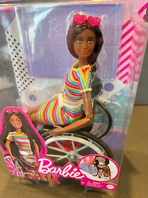 #ad Barbie Fashionistas Doll #166 With Wheelchair amp; Crimped Brunette Hair NIB $22.40