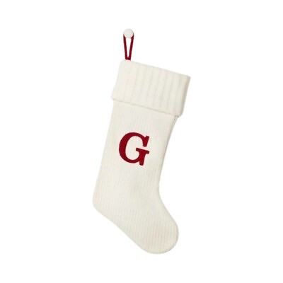 #ad Wondershop Monogram Christmas Stocking Letter G Initial White Knit Target Xmas $26.85