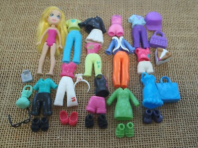 #ad Polly Pocket Dolls Big Feet Doll with Clothes Modern Outfits Set F3 $23.99