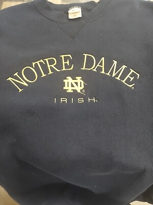 #ad Mens Navy Blue Notre Dame Sweatshirt Sz 2xl $18.00