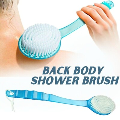#ad Back Body Shower BrushLong Handle Exfoliating Skin Spa Bath Soft Scrubber Clean $8.99