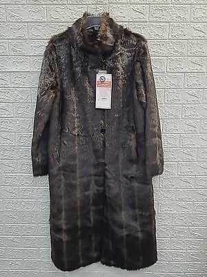 #ad New Especially Yours X Luxe Reversible Faux Mink Black Coat Size Large $89.99