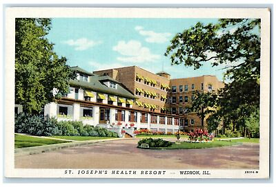 #ad 1951 St. Joseph Health Resort Building Restaurant Wedron Illinois IL Postcard $14.98