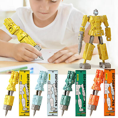 #ad Kids Robot Deformation Pen 2 in 1 Stationery Gel Pen Creative Deformable Robot $7.73