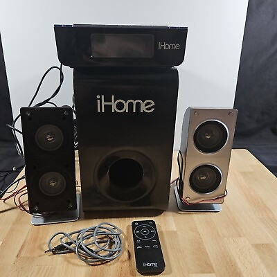 #ad iHome iH52B Subwoofer With Pair Stereo Speakers With Docking Station $67.49