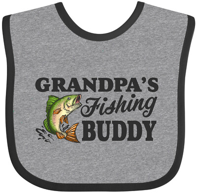 #ad Inktastic Grandpa#x27;s Fishing Buddy Baby Bib Kids Fish Illustration I Love Season $14.99