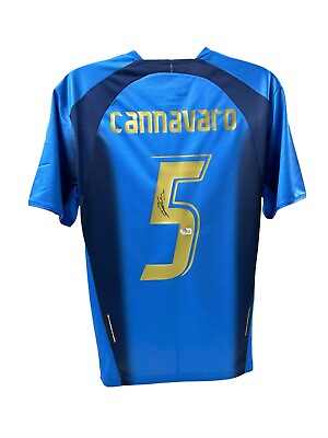 #ad Fabio Cannavaro Signed Italy National Team Soccer Jersey #5 Beckett COA $379.99