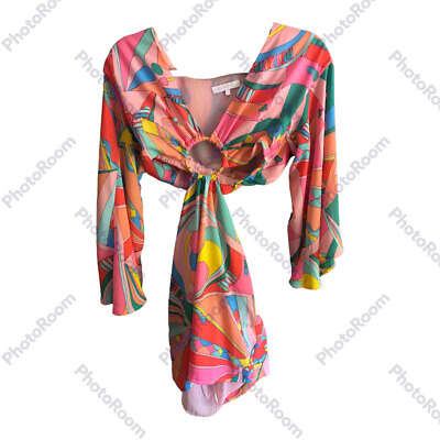 #ad Oliveacious Multicolor Sexy Geometric Swirl Dress $29.00