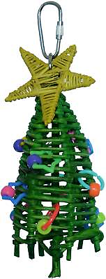 #ad Mini XMAS Tree Christmas Bird Toy Parrot Toy Bird Swing Shreddable Bird Toy $13.99
