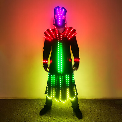 #ad Multicolor LED Robot Costume Clothing Robots Suit DJ Traje Party Show Glow $483.45