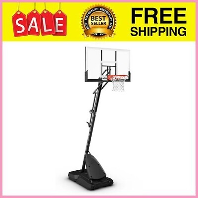 #ad Spalding 54 In. Shatter proof Polycarbonate height® Portable Basketball Hoop $210.80