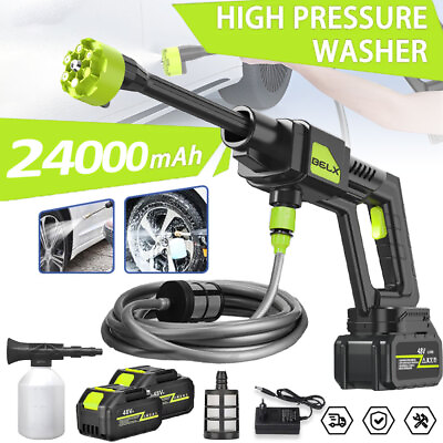 #ad 6 in 1 Cordless Power Washer Max 4000 PSI Portable Pressure Washer 2 Batteries $64.78