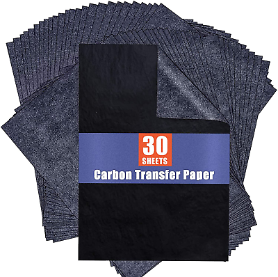#ad Carbon Paper for Tracing Graphite Transfer Paper 30 Pcs Black 8.27 X 11.81 $5.96