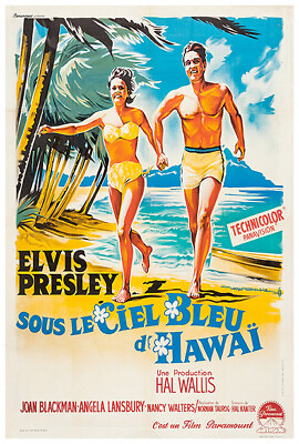 #ad Blue Hawaii Elvis Presley 1961 Movie Poster French Version $10.99