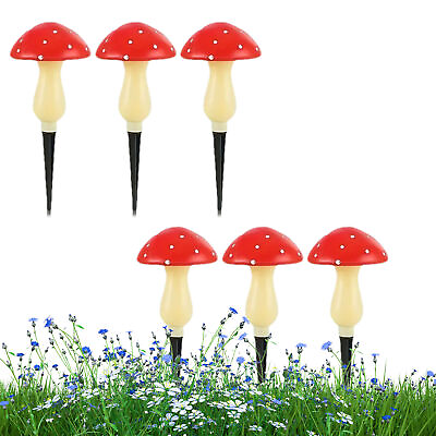 #ad Solar Mushroom Lights Outdoor Garden Path Party Yard LED Lamps 6Pcs $42.77