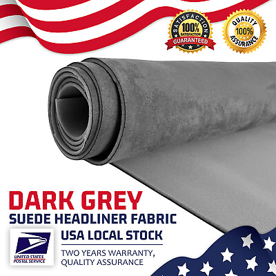 #ad Gray 80quot;x60quot; Headliner Suede Fabric Upholstery Roof Liner Repair Replacement $36.99