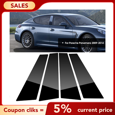 #ad #ad 4PC Windows Door Pillar Post Trim Cover Strip For Porsche Panamera 2009 16 Black $8.49
