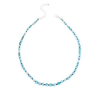 #ad Jay King Sterling Silver Larimar amp; Black Spinel Bead Necklace. 18quot; $129.99