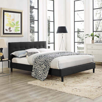 #ad Modway Linnea Faux Leather Bed Frame Choose Color Size $327.99