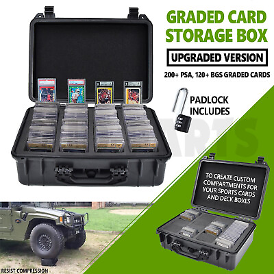 #ad Graded Card Storage Box Heavy Duty Weatherproof Case Slab Holder BGS PSA Sports $75.00