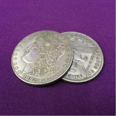 #ad Super Flipper Coin Butterfly Copper Morgan Dollar Coins Magic Trick For Magician $14.99