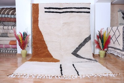 #ad Gorgeous Beni Ourain Rug White And Brown Rug Emerald White Rug woven rug $145.42