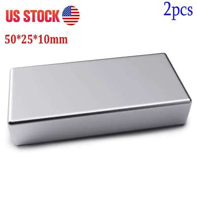 #ad 2X N52 Super Strong Block Fridge Magnets Rare Earth Neodymium Magnet 50x25x10mm $14.84