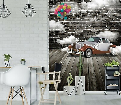 #ad 3D Balloons Car ZHUA9786 Wallpaper Wall Murals Removable Self adhesive Amy AU $269.99