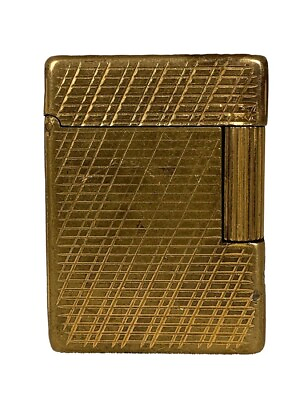 #ad Vintage ST Dupont Gold Plate Lighter Paris Made in France Estate Fresh $110.00