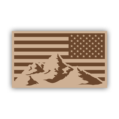 #ad Reverse Desert Camo American Flag Mountain Sticker Decal Weatherproof $44.99