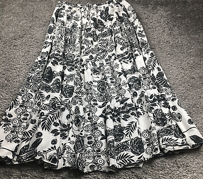 #ad Apostrophe Womens Skirt Size S Floral Print Pull On Pleated Drawstring Waist $13.59