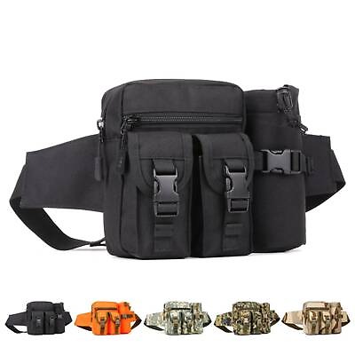 #ad Military Tactical Fanny Pack Crossbody Men Shoulder Bag Outdoor Travel Waist Bag $15.19