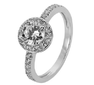 #ad Cubic Zirconia In 935 Argentium Silver Women#x27;s Fashion Amazing amp; Wedding Ring $190.00