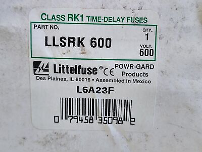#ad Littelfuse LLSRK600 POWR PRO 600 A Class RK1 Time Delay Current Limiting Fuse $249.23