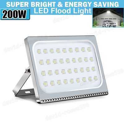 #ad 200W Cool White LED Flood Light Security Outdoor Garden Spotlight Yard Wall Lamp $46.99