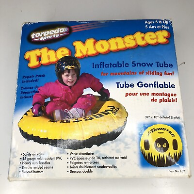 #ad VINTAGE NEW Torpedo Sports THE MONSTER Inflatable Snow Tube 39quot;x10quot; $20.39