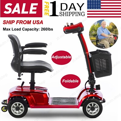 #ad 2024 4 Wheels Mobility Scooter Power Wheelchair Folding Electric For Home Travel $489.59