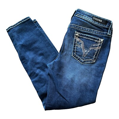 #ad Vigoss Jeans Women Size 10 Skinny Heritage Mid Rise Stretch Denim flat 33x27 $25.00