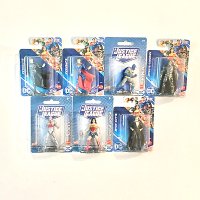 #ad Justice League Batman Superman Wonder Woman Play Figurines Cake Toppers Lot of 7 $18.99