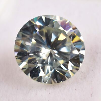 #ad 6.05 Cts Synthetic Aqua White Moissanite Round Cut Certified Gemstone $71.09